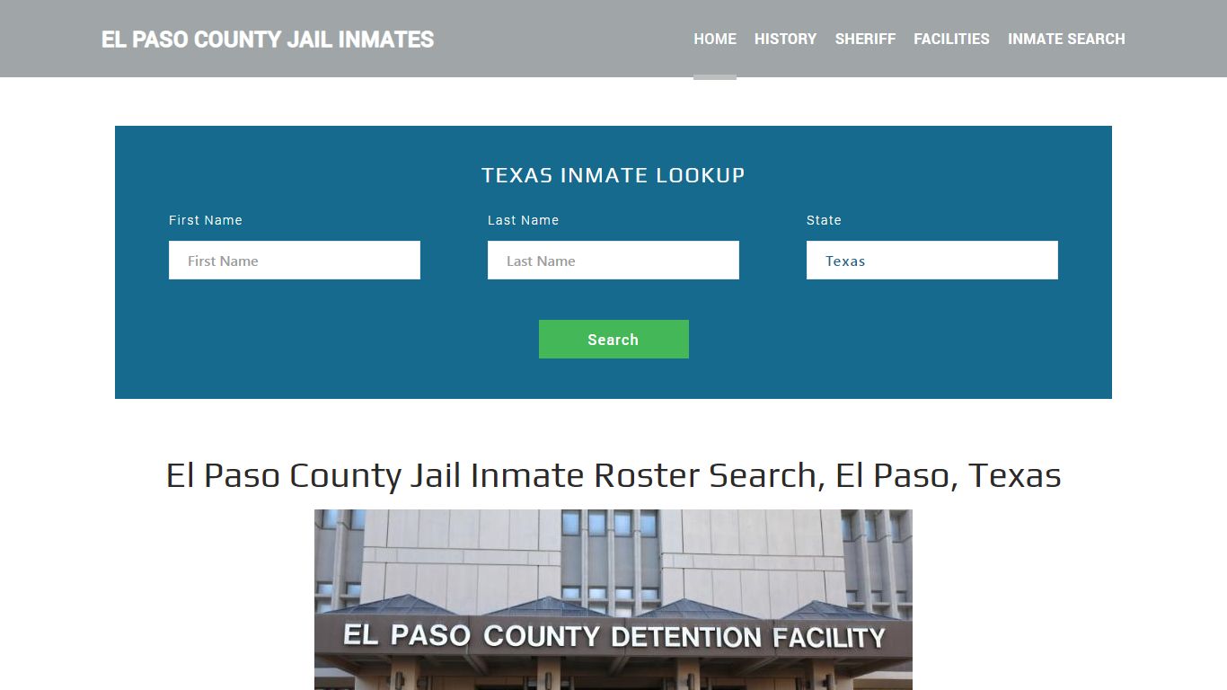 El Paso County Jail Inmate Roster Lookup, El Paso, TX