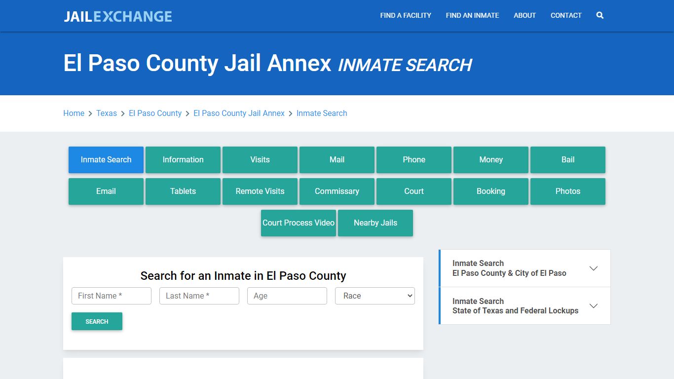 El Paso County Jail Annex, TX Inmate Search: Roster & Mugshots