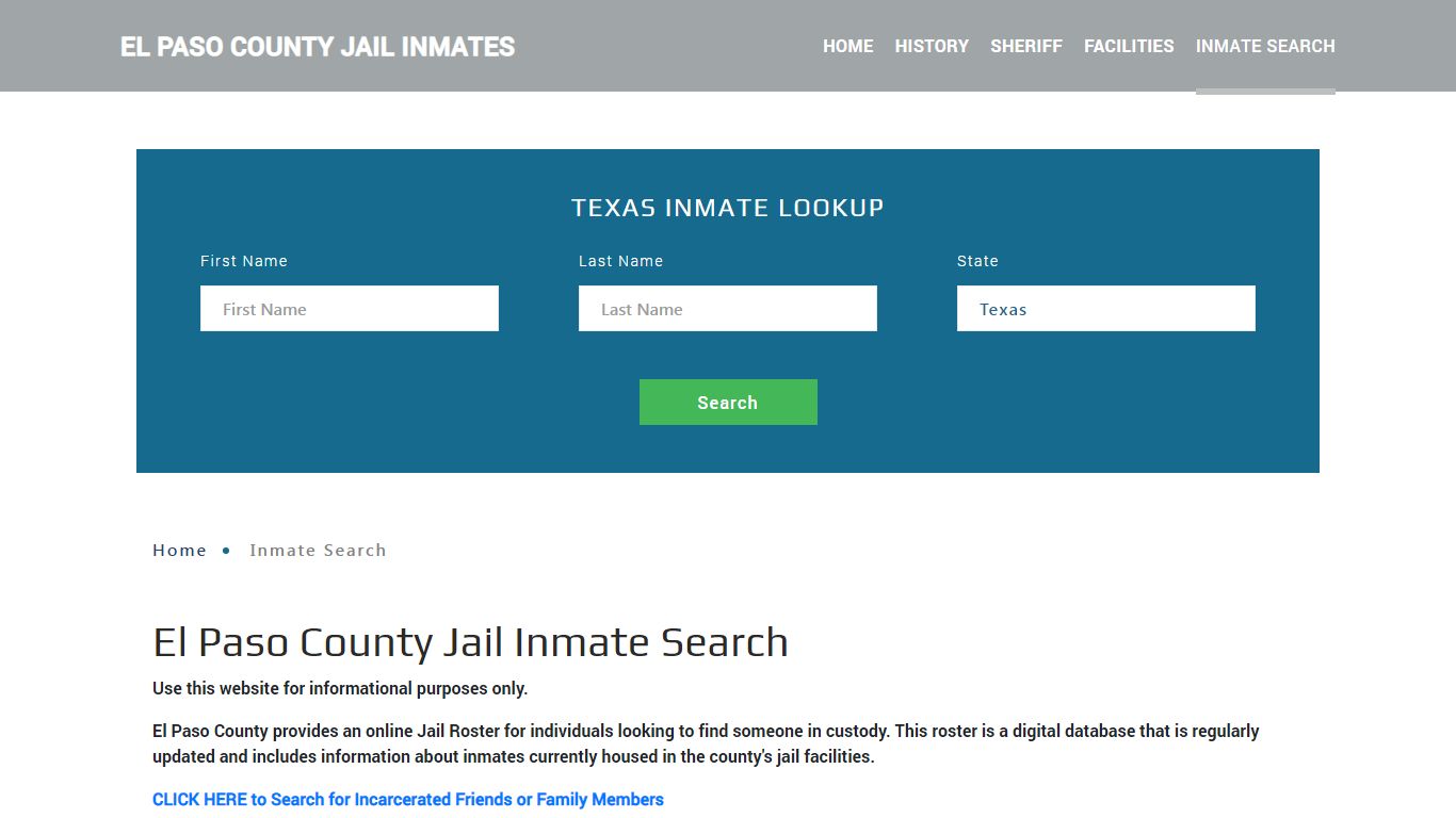 El Paso County, TX Detainee Lookup